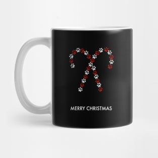 Made of paw prints christmas candy paw print Mug